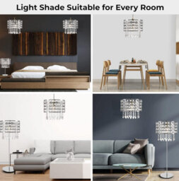 Giggi Chrome Ceiling Light Shade Cylinder Shape With Clear Acrylic Crystals 26Cm X 30Cm - thumbnail 9