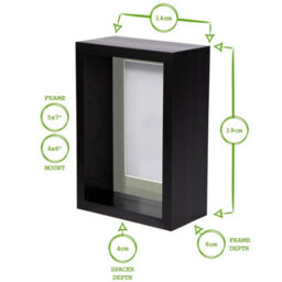 "Nicola Spring 5 X 7"" Deep Photo Frames - White/white Mount - 3D Deep Box Picture Frame Display Case (20 X 15Cm) X5" - thumbnail 4