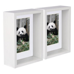 "Nicola Spring 5 X 7"" Deep Photo Frames - White/white Mount - 3D Deep Box Picture Frame Display Case (20 X 15Cm) X5" - thumbnail 1