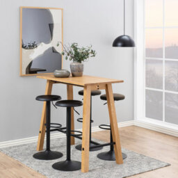 Furniture To Go Finch Black Bar Stool Without Back Set Of 2 - thumbnail 4