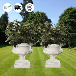 Pair Of Large Edwardian Stone Vases Without Handles - thumbnail 3