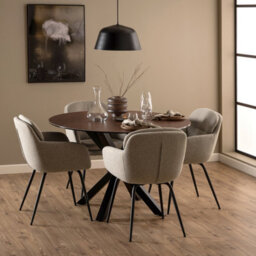 Furniture To Go Heaven Round Dining Table With Ceramic Rusty Brown Top (L) 119Cm Seats Up To 4 - thumbnail 4