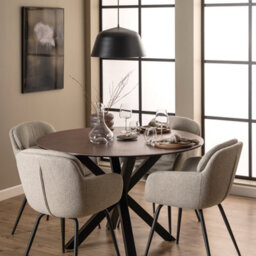 Furniture To Go Heaven Round Dining Table With Ceramic Rusty Brown Top (L) 119Cm Seats Up To 4 - thumbnail 3