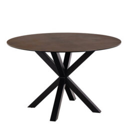 Furniture To Go Heaven Round Dining Table With Ceramic Rusty Brown Top (L) 119Cm Seats Up To 4