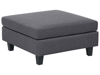 Wyld and Coco Element Ottoman Footstool - Dark Grey Polyester, Square Minimalist Design, Modular Sofa Accessory - image 1