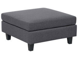 Wyld and Coco Element Ottoman Footstool - Dark Grey Polyester, Square Minimalist Design, Modular Sofa Accessory - thumbnail 1