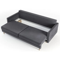 Tivoli Sofa Bed With Storage Pullout Guest Bed Bonell Springs Grey Fabric Modern Space Saving Design - thumbnail 5