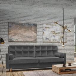 Tivoli Sofa Bed With Storage Pullout Guest Bed Bonell Springs Grey Fabric Modern Space Saving Design - thumbnail 2
