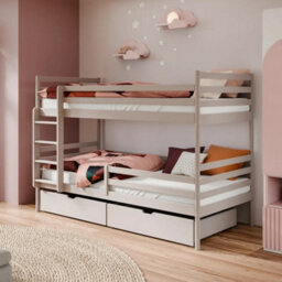 Arte Gusto Cashmere Wooden Bunk Bed 90 X 200Cm - With 2 Foam Bonnell Mattresses - thumbnail 1