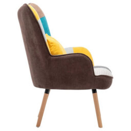 Accent Armchair With Footstool Set Single Sofa Lounge Chair Fabric Padded Stool - thumbnail 5