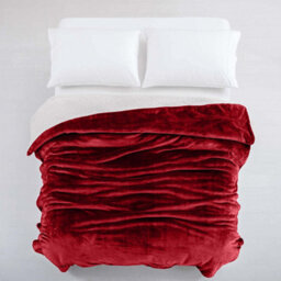 Ameha Sherpa Fleece Throw Blanket Burgundy Soft, Thick & Fluffy Comfort For Sofa, Bed Or Travel, King Size 200X240Cm - thumbnail 9