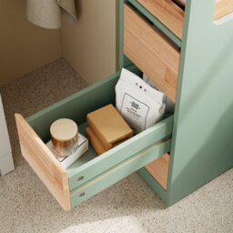 Sobuy Low Bathroom Cabinet With 4 Drawers 65X23X82Cm Nordic Bzr54-Ii-Gr - thumbnail 8