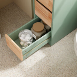 Sobuy Low Bathroom Cabinet With 4 Drawers 65X23X82Cm Nordic Bzr54-Ii-Gr - thumbnail 9