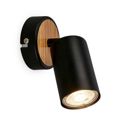 Briloner Gu10 Wall Lamp Black Wood Adjustable Spot Light - image 1