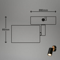 Briloner Gu10 Wall Lamp Black Wood Adjustable Spot Light - thumbnail 7