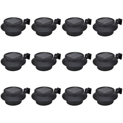 Outdoor Solar Fence Lamps 12 Pcs Led Black - image 1