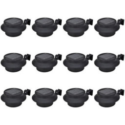 Outdoor Solar Fence Lamps 12 Pcs Led Black - thumbnail 1