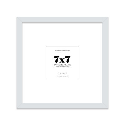 "7X7"" Light Grey Picture Frame - 7X7"" Square Frame With 4X4"" Mount For 7X7""/4X4"" Pictures Moderrn Style Thin Edge, 1 Pack" - image 1