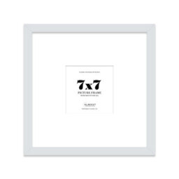 "7X7"" Light Grey Picture Frame - 7X7"" Square Frame With 4X4"" Mount For 7X7""/4X4"" Pictures Moderrn Style Thin Edge, 1 Pack" - thumbnail 1