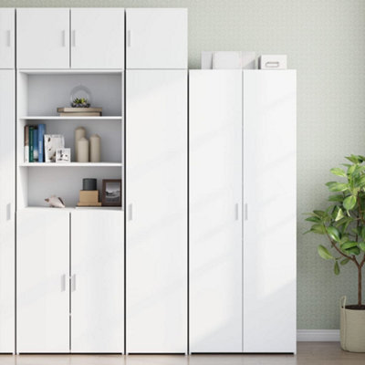 Vidaxl Slim Storage Cabinet White 40X42.5X225 Cm Engineered Wood - image 1