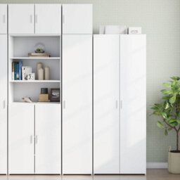 Vidaxl Slim Storage Cabinet White 40X42.5X225 Cm Engineered Wood - thumbnail 1