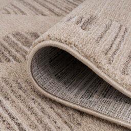 Loomed Neutral Beige Distressed Diamond Tonal Soft Living Area Rug 120X170Cm - thumbnail 5