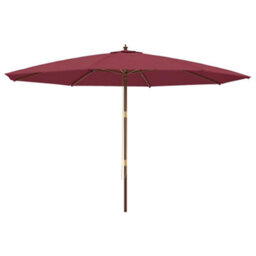 Berkfield Durable Garden Parasol With Wooden Pole Bordeaux Red 400X273 Cm