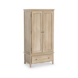 Celine Oak Double Wardrobe With Drawer - By Roseland Furniture - thumbnail 1