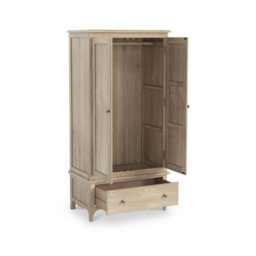 Celine Oak Double Wardrobe With Drawer - By Roseland Furniture - thumbnail 5