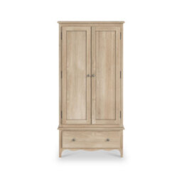 Celine Oak Double Wardrobe With Drawer - By Roseland Furniture - thumbnail 3