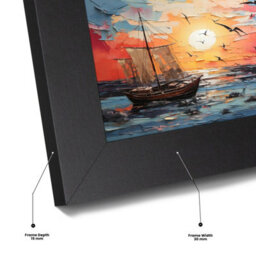 "AK Frames 15X5"" Matte Black Poster Frame - Modern Picture Frame For Wall Art, Prints And Photos - Durable And Stylish Display Frame" - thumbnail 7