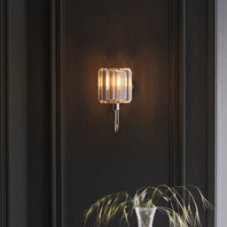 Luminosa Lighting Luminosa Berenice Glass Shade Wall Lamp Bright Nickel - thumbnail 4