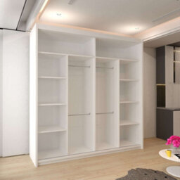 Sliding Wardrobes 4 u LTD Sliding Wardrobes 4U Fashnary Double Sliding Door Wardrobe - White 203Cm - thumbnail 3