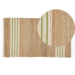 Beliani Rug Mirza Olive Green 80 X 150 Cm Jute - thumbnail 1