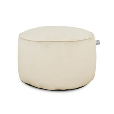 rucomfy Beanbags Rucomfy Velvet Cream Pouffe - Indoor Bean Bag Footstool - image 1