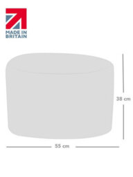 rucomfy Beanbags Rucomfy Velvet Cream Pouffe - Indoor Bean Bag Footstool - thumbnail 3