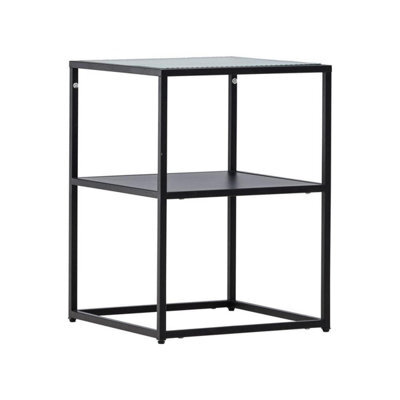 Sao Paulo  Side Table , Black, Glass Top, D40Xw40Xh55Cm - image 1