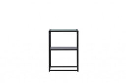 Sao Paulo  Side Table , Black, Glass Top, D40Xw40Xh55Cm - thumbnail 2