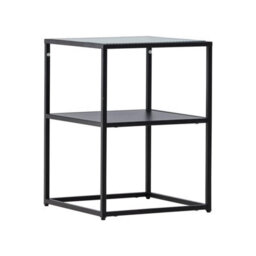 Sao Paulo  Side Table , Black, Glass Top, D40Xw40Xh55Cm - thumbnail 1