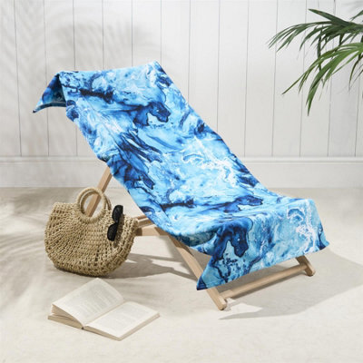 OHS Marble Towel Bath Quick Dry Summer Travel Microfibre Absorbent Swim - image 1