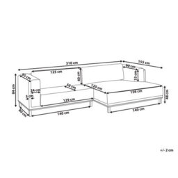 Beliani Corner Sofa 4 Seater Veng Corduroy Green Left Hand - thumbnail 3