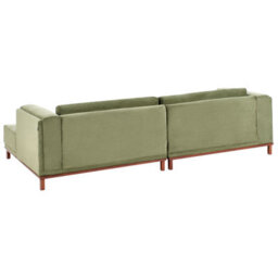 Beliani Corner Sofa 4 Seater Veng Corduroy Green Left Hand - thumbnail 6