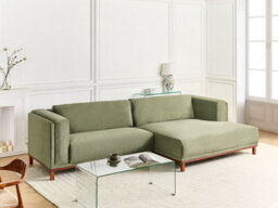 Beliani Corner Sofa 4 Seater Veng Corduroy Green Left Hand - thumbnail 2