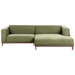 Beliani Corner Sofa 4 Seater Veng Corduroy Green Left Hand - thumbnail 4