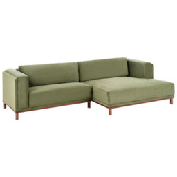 Beliani Corner Sofa 4 Seater Veng Corduroy Green Left Hand - thumbnail 5