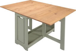 Santos Folding Drop Leaf Butterfly Dining Table Set 4 Chairs Sage Green & Distressed Wax Pine - thumbnail 8