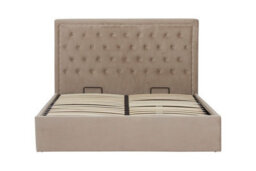 Orsina Practical Mink Velvet Kingsize Ottoman Bed, Elegant Velvet Bed For Bedroom, Compact Diamont Tufted Bed - thumbnail 1
