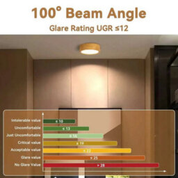 Amorly 2 Pack Wood Grain 15W Color Ceiling Light Led Spot Downlight Surface Mounted Downlights Thin Foldable Spotlight For Living Room - thumbnail 3