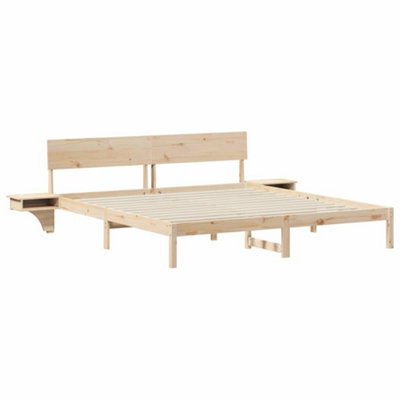 Berkfield Modern With Headboard Brown 200 X 200 Cm Solid Pine Wood