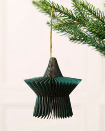 Werchristmas Set Of 12 Sage Green Paper Christmas Decorations, 15 Cm - thumbnail 6